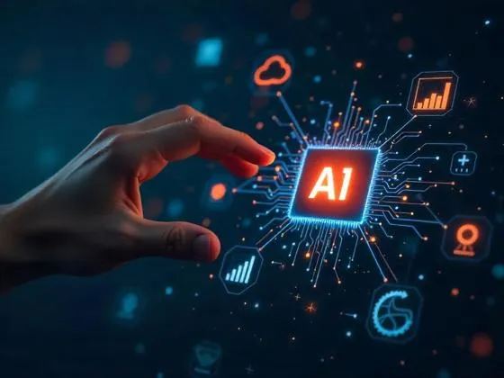 A hand interacting with AI
