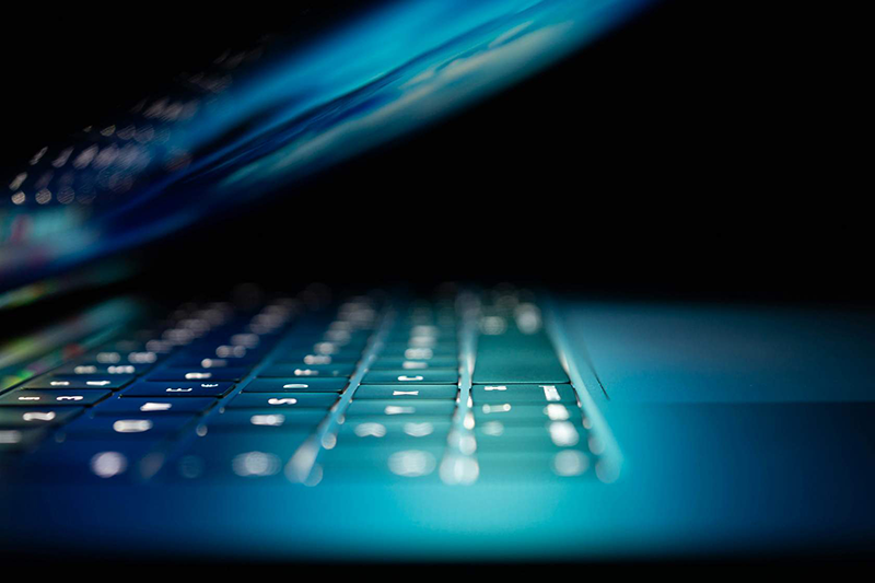 close up image of an open laptop