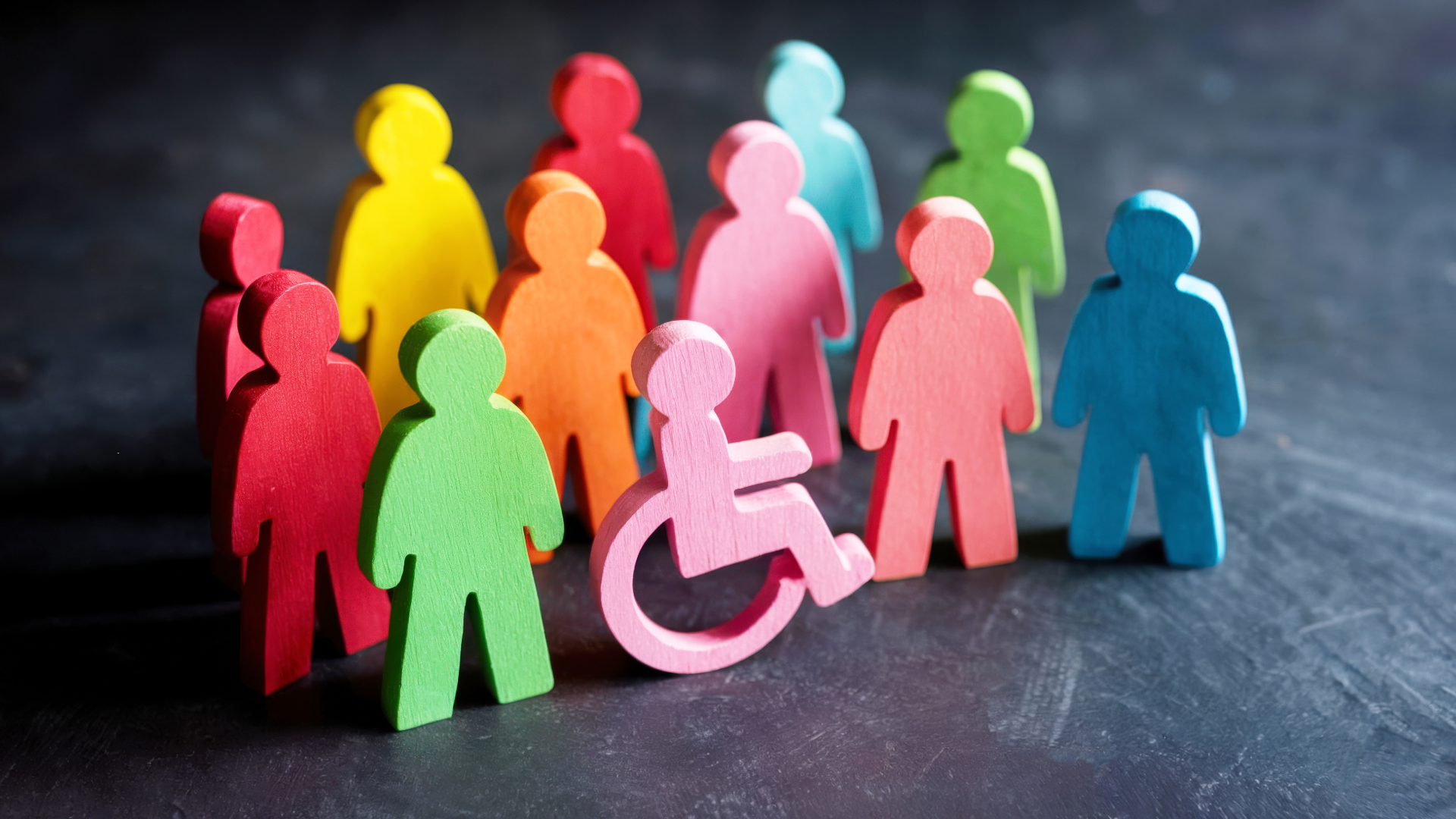 Colourful icons of people standing