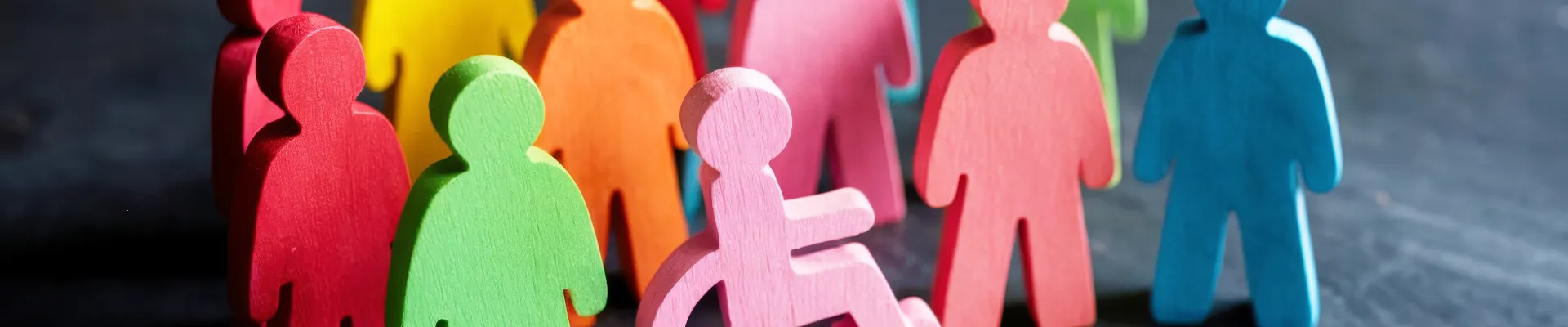Colourful icons of people standing