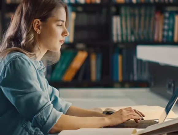 Student with laptop